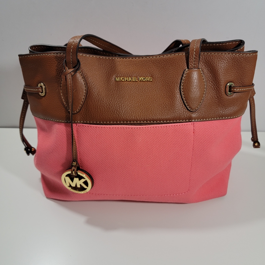 Michael Kors Marina North South Large Drawstring Tote Coral